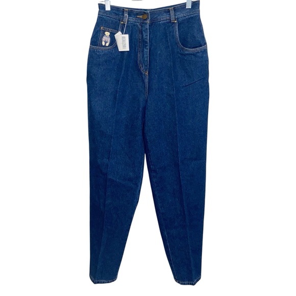 Vintage Together Jeans Womens 26” Waist Embroidered Teddy Bear Denim Mom 80s - Picture 3 of 11